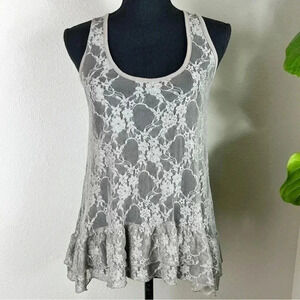 French Postcards Sheer Lace Skirted Tunic